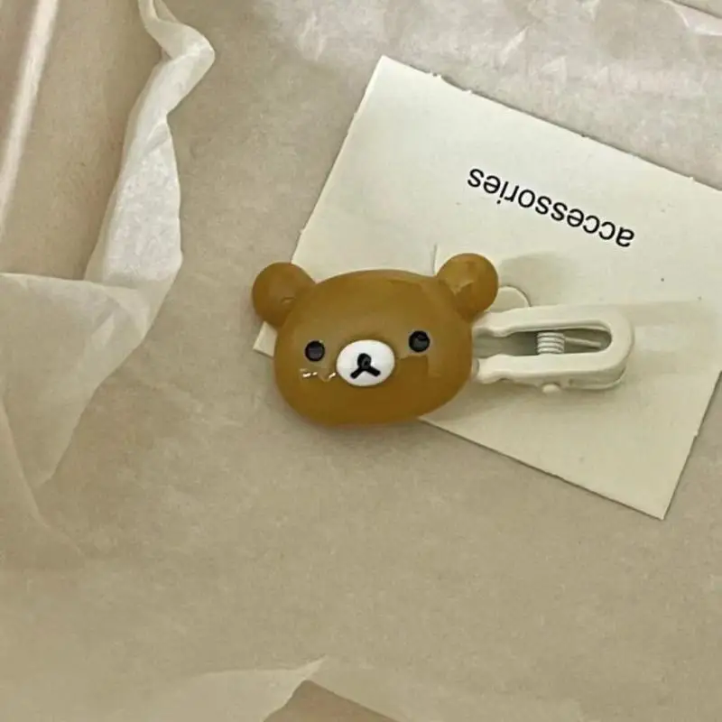 Cartoon Rilakkuma śliczna szpilka do włosów Kawaii słodka urocza grzywka klips boczny uczeń mały wszechstronny nakrycie głowy dziewczyna prezent