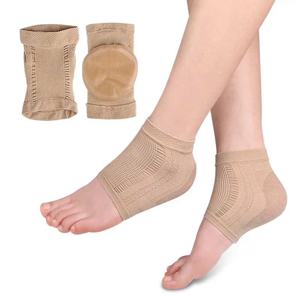 Cracked Foot Skin Female Socks Plantar Fasciitis Support Half-yard Socks Heel Sleeve Pads Silicone Heel Pads Gel Heel Protector