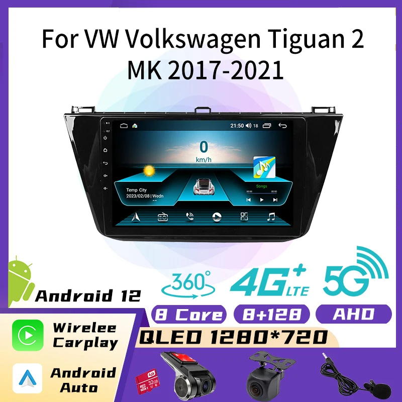 

2 Din Autoradio for VW Volkswagen Tiguan 2 MK 2017-2021 Android Car Radio Multimedia Player Navigation GPS Head Unit Stereo Auto