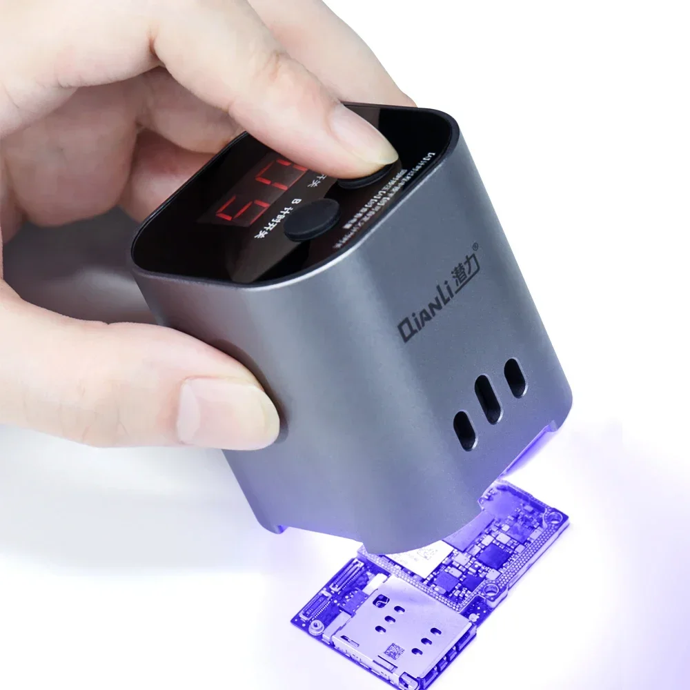 Qianli lampada polimerizzante UV intelligente olio verde luce a polimerizzazione rapida per la scheda madre del telefono cellulare strumento per la riparazione della colla UV