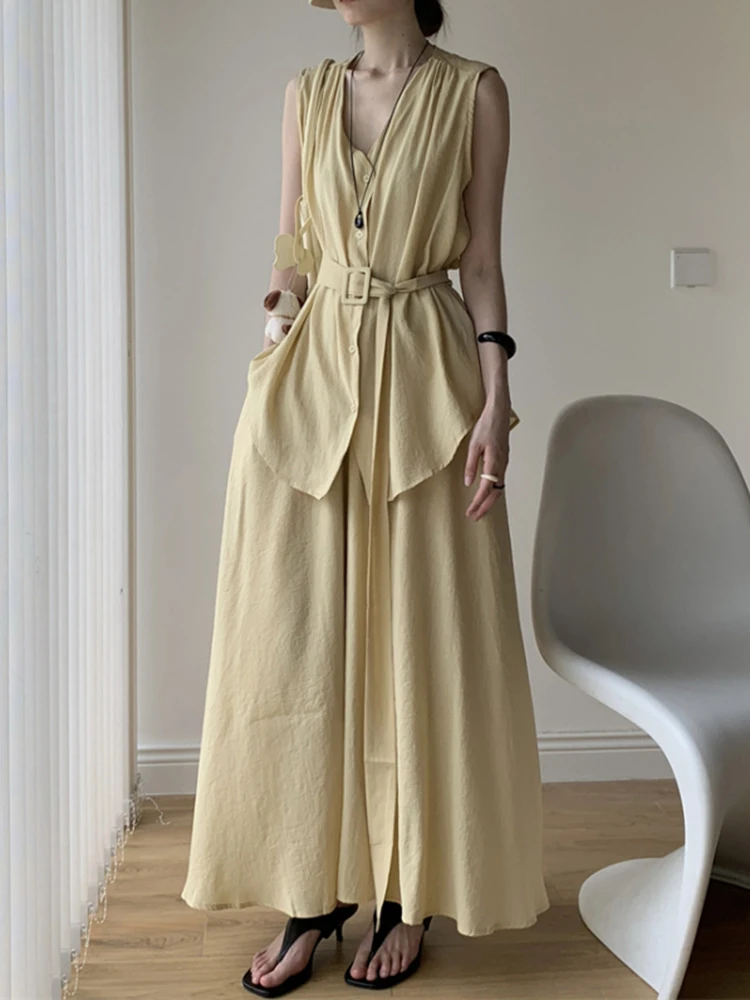 YERMORA Vrouwen Tweedelige Set Paars Geplooid Gordel Kort Vest Losse Nieuwe Hoge Taille Half Body Rok Mode Lente Zomer 2025,