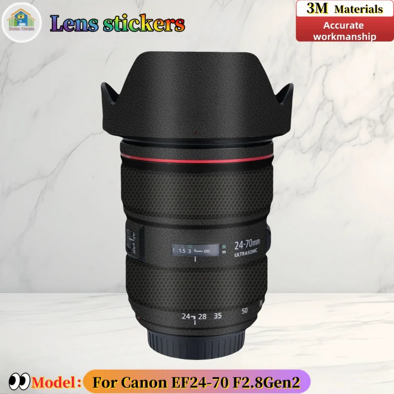 EF2470 สําหรับ Canon EF24-70 F2.8Gen2 เลนส์กล้องสติกเกอร์,ผิว DIY,การตัดเย็บที่แม่นยําสวมใส่ป้องกันฟิล์ม