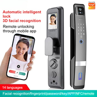 Tuya WiFi Automatic Smart Lock 3D Facial Infrared Recognition Remote Unlock & Visual Doorbell 14 Languages Support Anti - pry