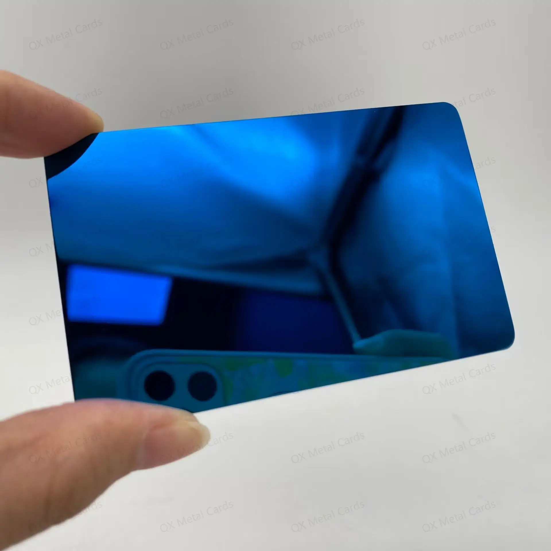 

0.5mm Mirror Blue Metal Membership Cards