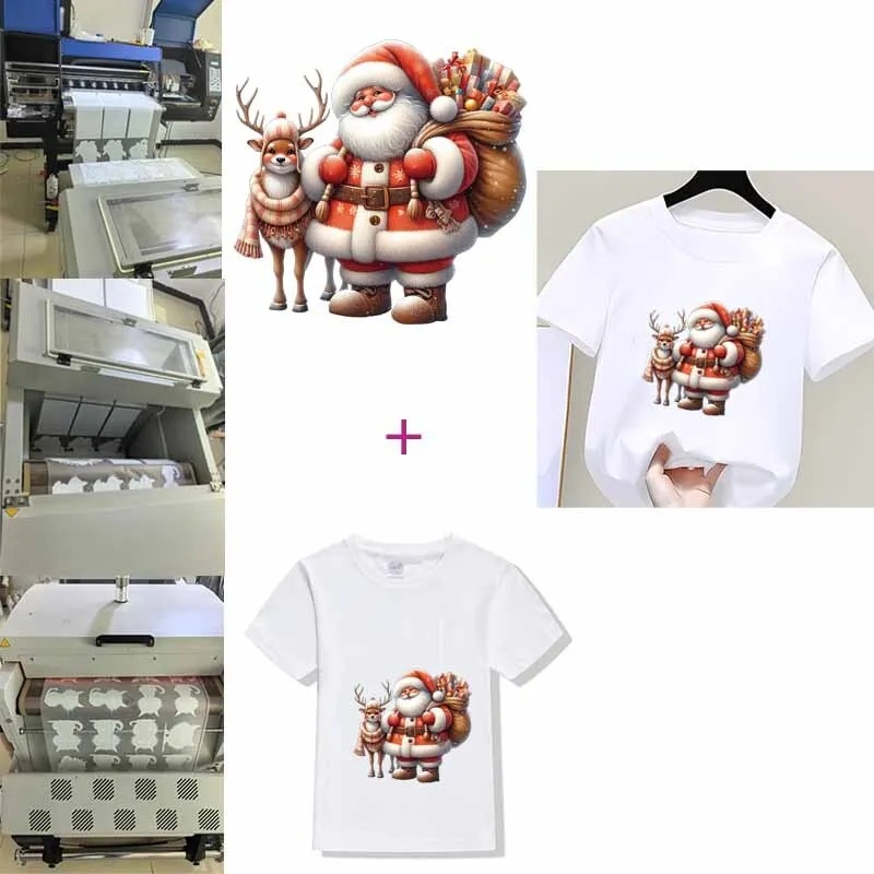White Beard Christmas the elderly iron on transfer for clothing dtf transfers ready to press Heat Transfer Printing