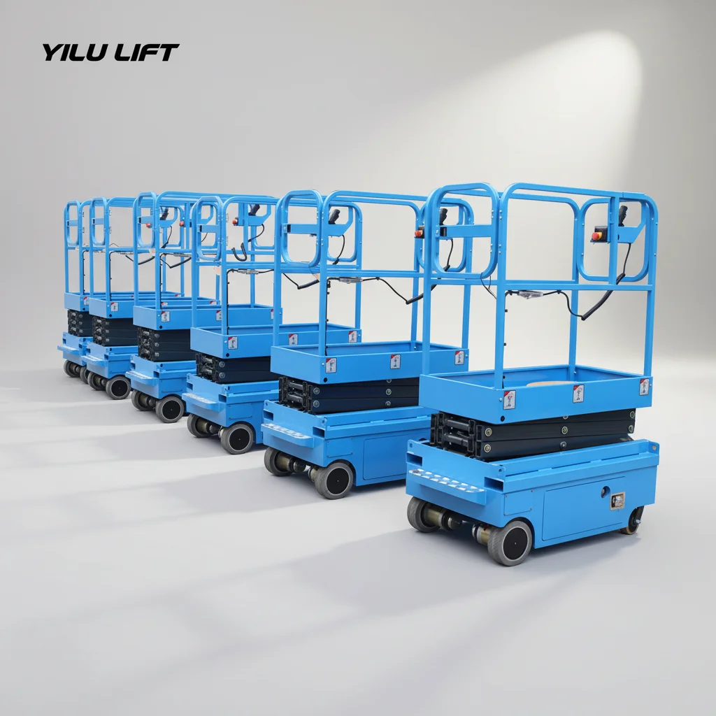 

Compact Mini Fully Electric Self-Propelled Scissor Lift For Narrow Space Aerial Work Platform One Man Lift Indoor Use