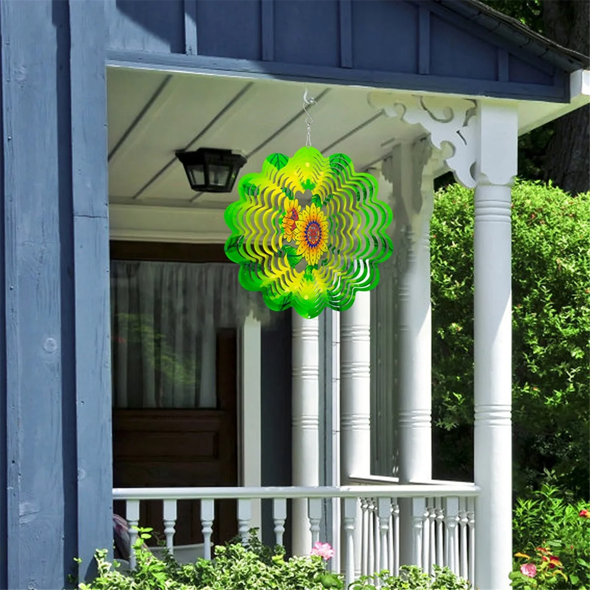 

3D Wind Spinner Sunflower 12Inch Garden Laser Cut Hanging Wind Spinners Metal Kinetic Yard Art Deco Indoor/Outdoor DecorHUG