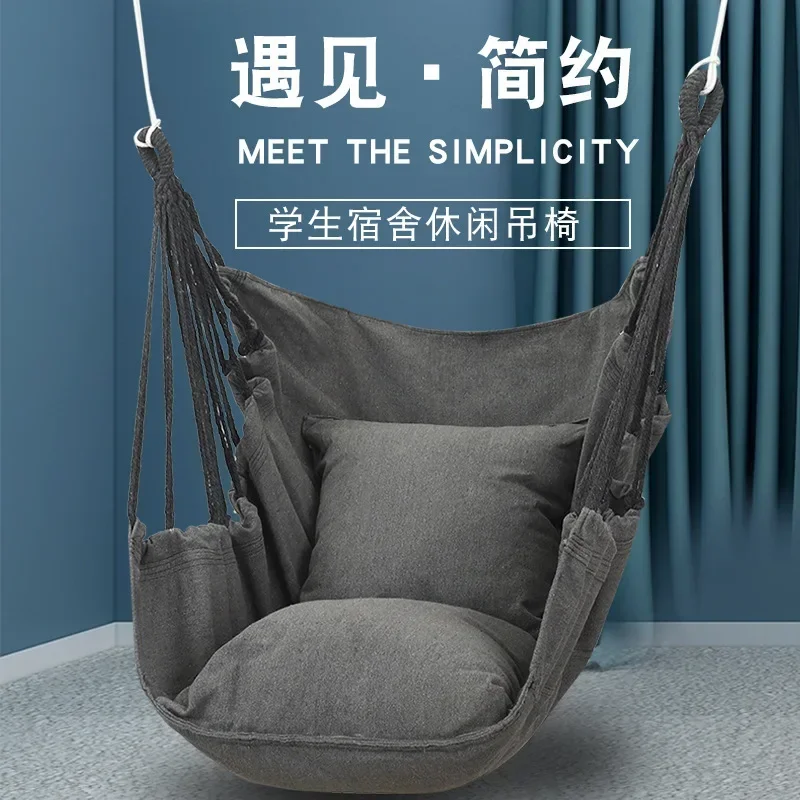 Canvas Hammock College Student Dormitory Bedroom Hanging Chair Outdoor Swing Hanging Chair Adult Leisure Hanging Chair