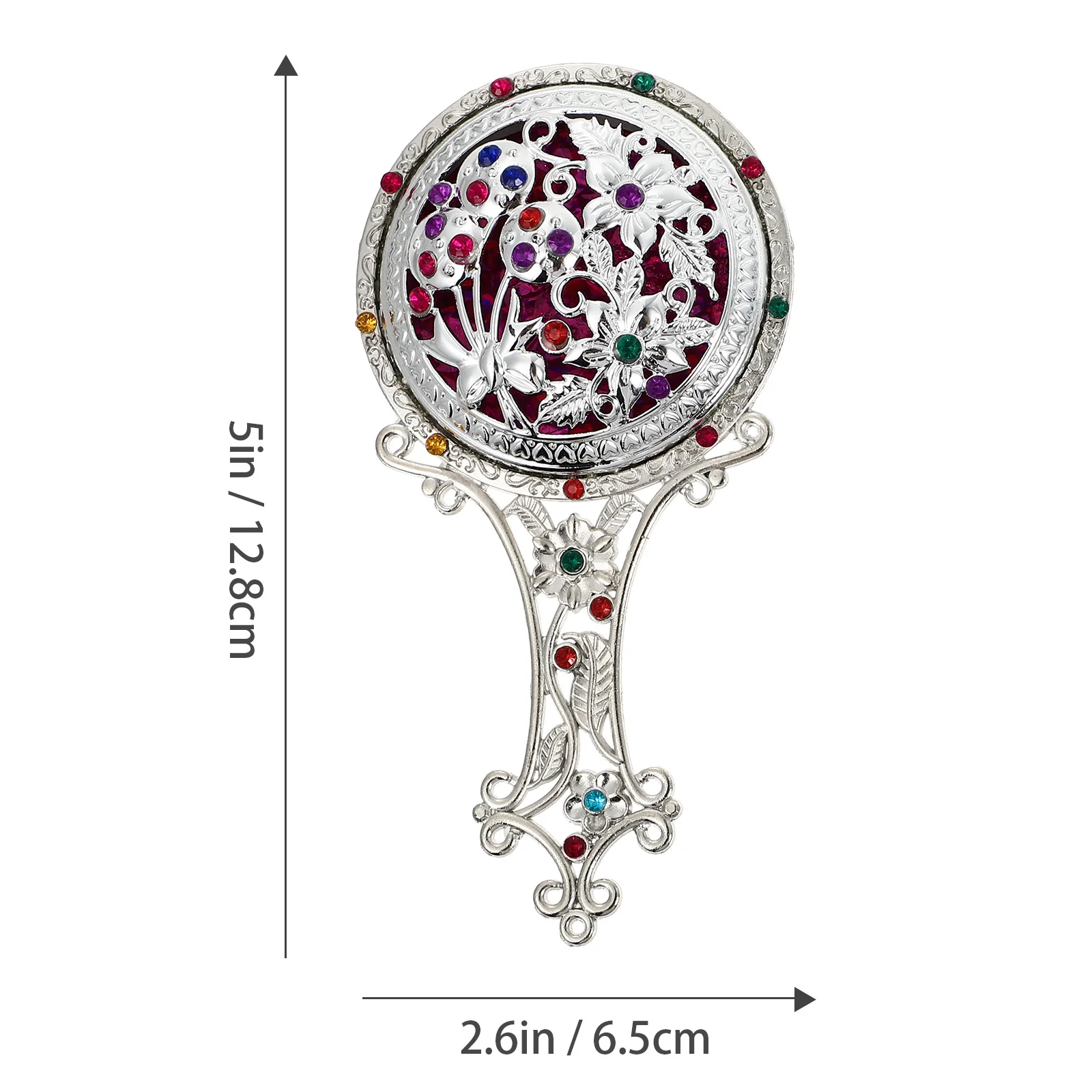 Miroir de maquillage en alliage, 1 ensemble, miroir de vanité Portable, Style rétro, petite taille, adapté aux voyages, Durable, longue durée, exquis