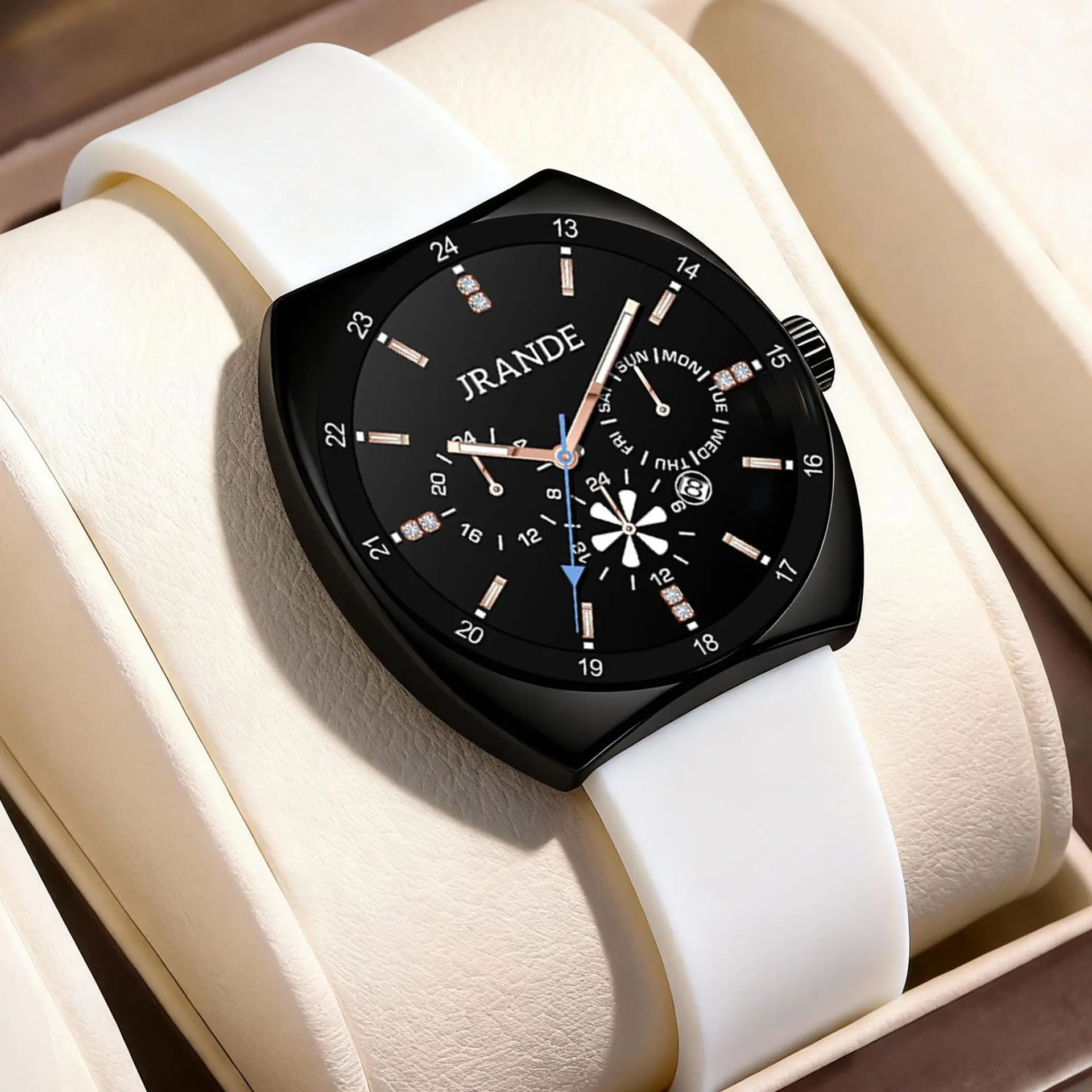 Luxury Unisex New Design Quartz Watch With Silicone Strap, Large Dial.  Luxury Wristwatch For Women And Men. Unisex Watch.