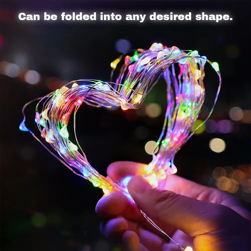 USB Powered 8 Modes Copper Wire Fairy String Lights Multicolor Twinkle Lights for Bedroom Wedding Christmas Decor