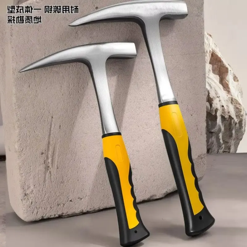 professional geological exploration hammer Sheet metal  Multifunctional flat head pointed mountaineering quarrying mining