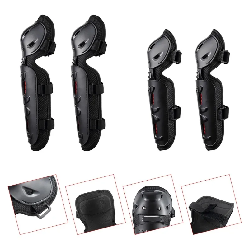 4PCS Cycle Knee Brace and Elbow Guards Bicycle MTB Bike Motorcycle Riding Knee Support Protective Pads Guards Outdoor