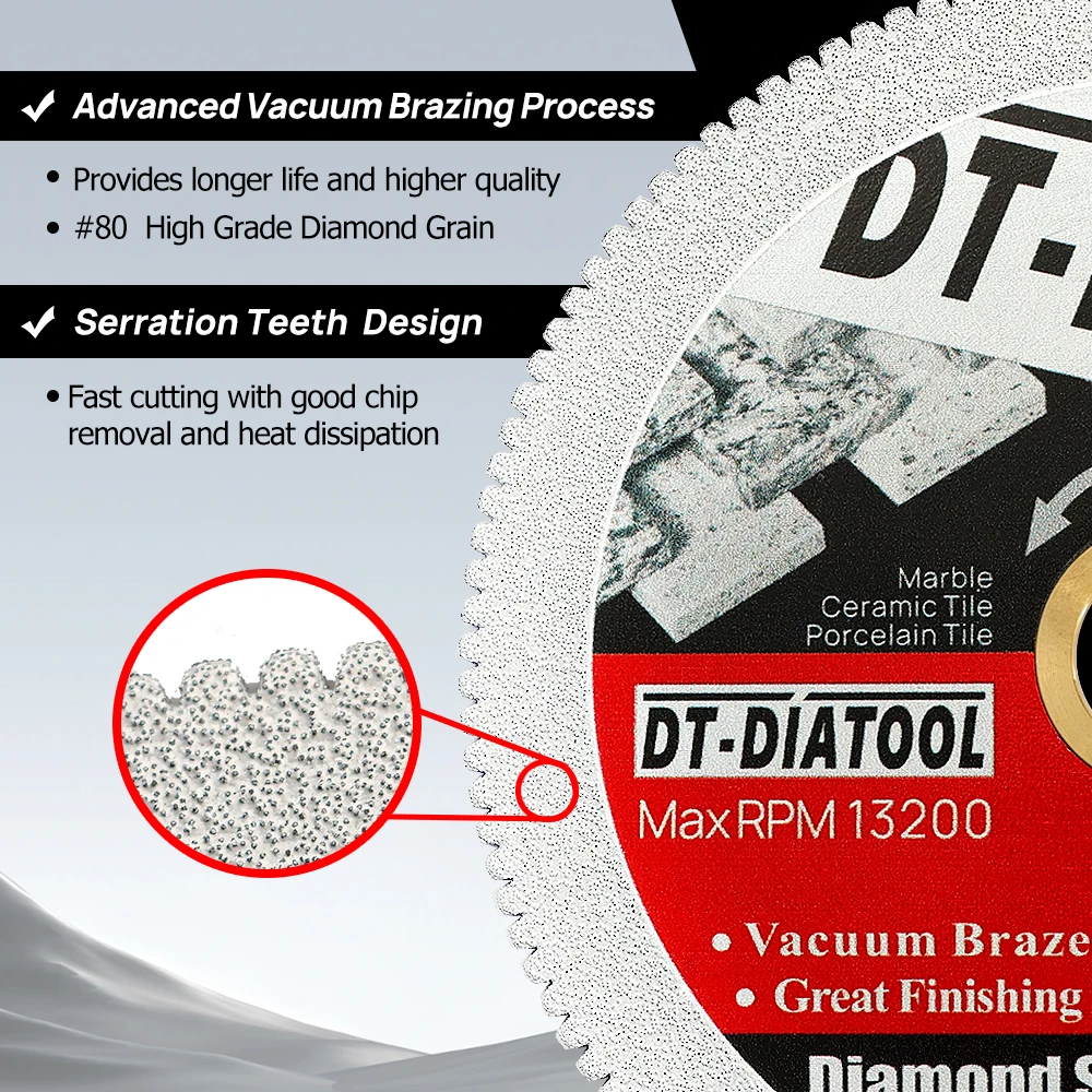 DT-Diatool Dia 4.5inch 115mm Marble Cutting Discs for Cutting Marble Cutter Tile Granite Artificial Stone Diamond Saw Blades