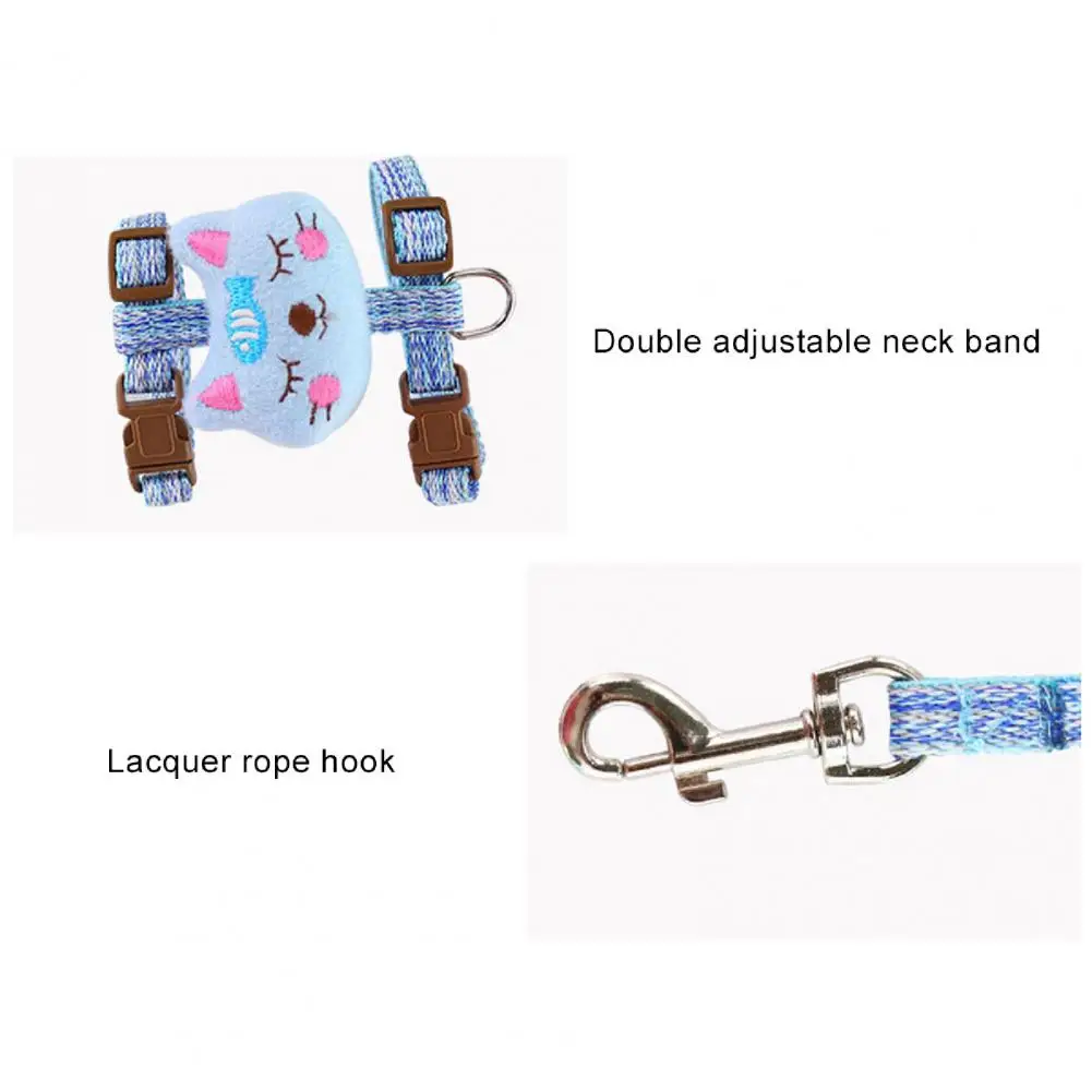 I-shaped Cat Leash Anti-breakaway Adjustable Cat Leash Cat Walking Rope Strong Vest Desigh Reusable Strap Safety Rope