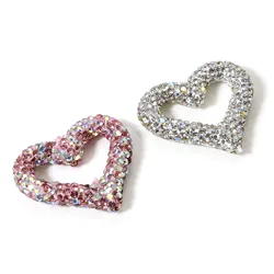 1 Piece Polymer Clay Valentine's Day Beads For DIY Charm Jewelry Making Heart AB Color Rhinestone, Hole: Approx 1.2mm