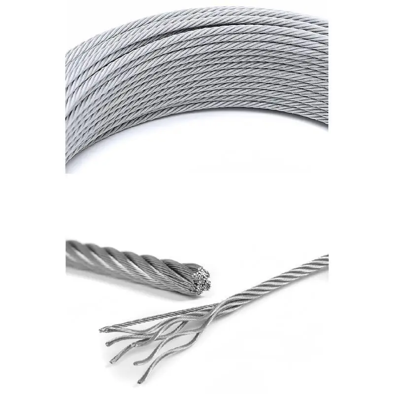 652F 50m Stainless Steel 304 Multipurpose Tools Wire Rope High Polish Clothesline