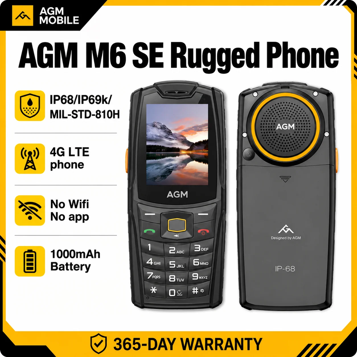 AGM M6 SE Rugged Phone Loud 103dB Speaker 2.4