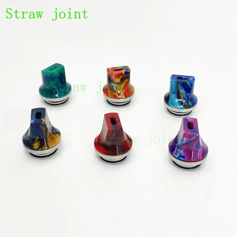 10PCS 810 Random Color Stainless Steel Resin Straw Joint