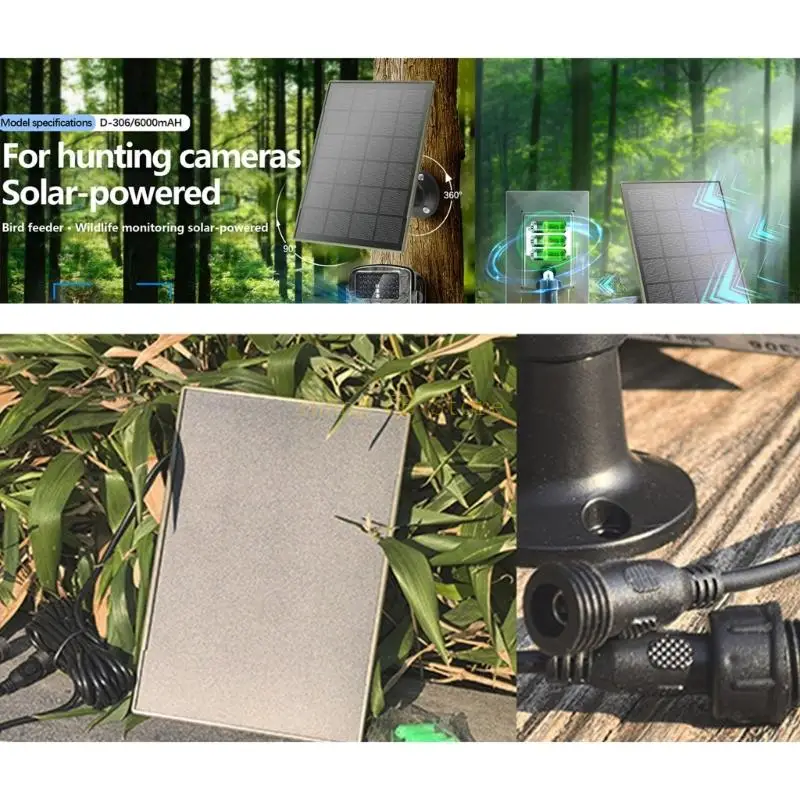 M5TD كاميرا الصيد لوحة طاقة شمسية بطارية شحن الطاقة الخارجية 3 واط 5 فولت 6000 مللي أمبير IP66 مقاوم للماء لملحقات الكاميرا في #2
