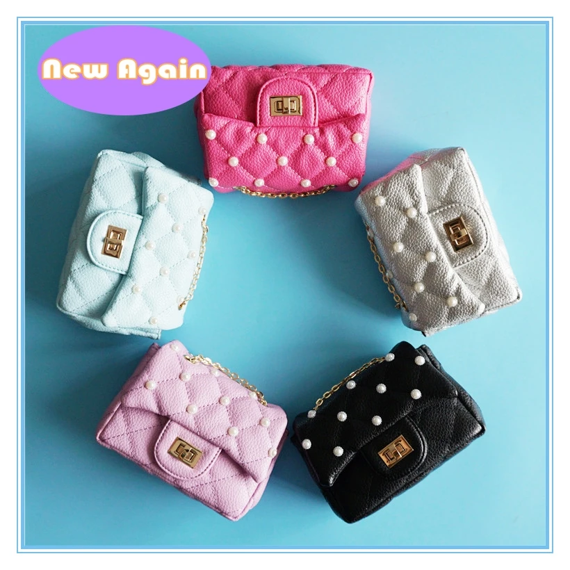 Classic crossbody bags for Childrens Girls smal pearl shoulder bags Kids mini messenger Bag Kid designer purse Coin Pouch NAB048