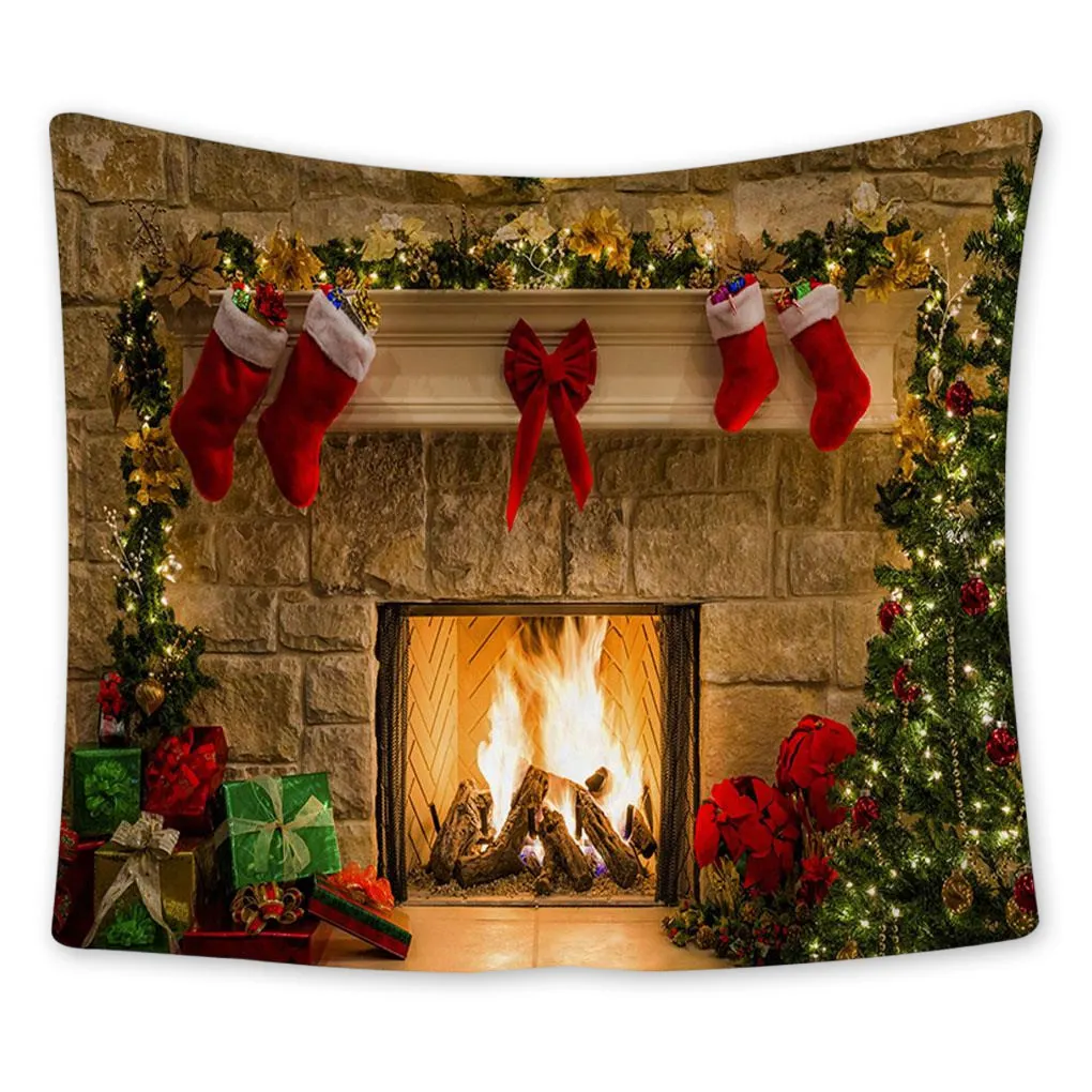 Christmas Tapestry Decoration Wall-Mounted Hanging Background Window Ornament Fashion Props Supply Living Room