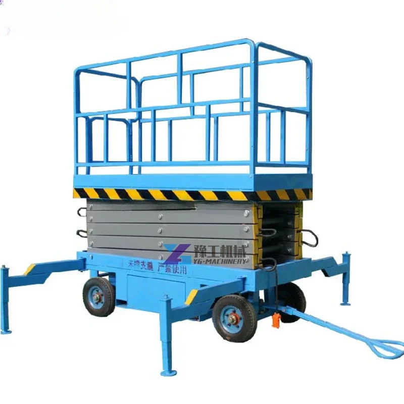 YG 4-20m CE-Approved Semi Electric Elevating Platform Mobile Scissor Lift One Man Lift