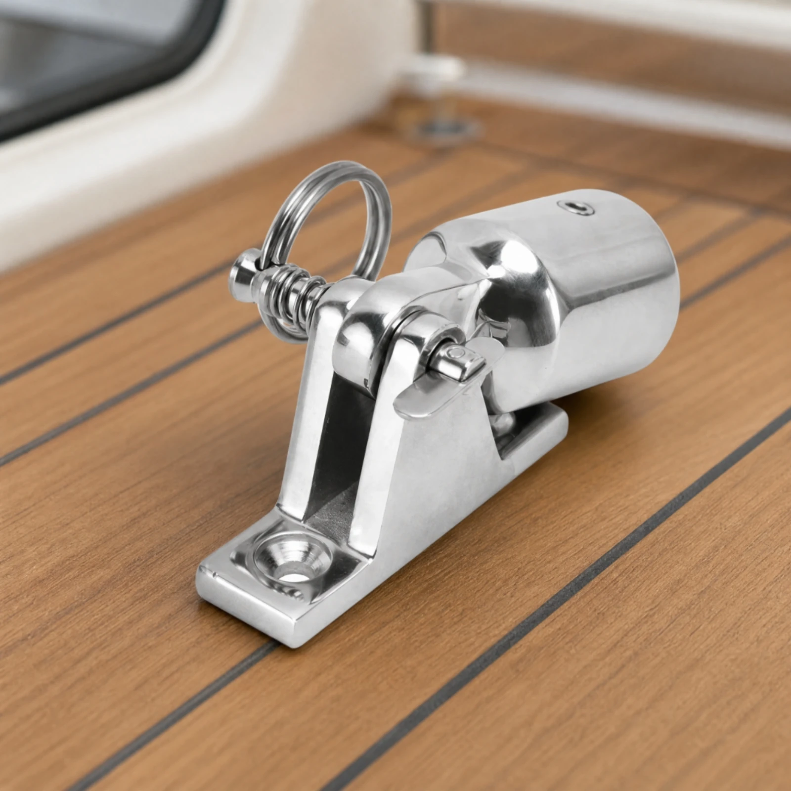 Marine Hardware Fitting Marine Grade Bimini Top Deck Hinge with Quick Release Pin Bimini-Top Deck Hinge Fitting
