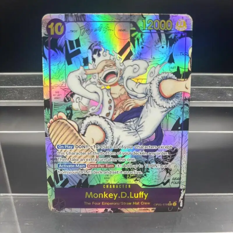 Diy One Piece Baseball Luffy Red Card Back Single Card Opcg Flash Card Classic Anime Collection Cards Gift Toys