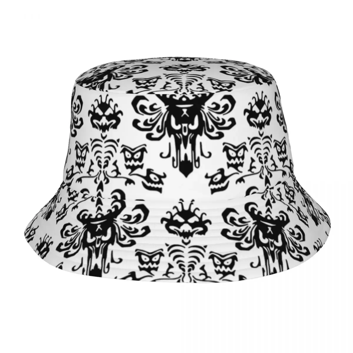 Foldable White Haunted Mansion Bucket Hats For Men Women Halloween Grimace Summer Beach Sun Halloween Grimace Fisherman Cap