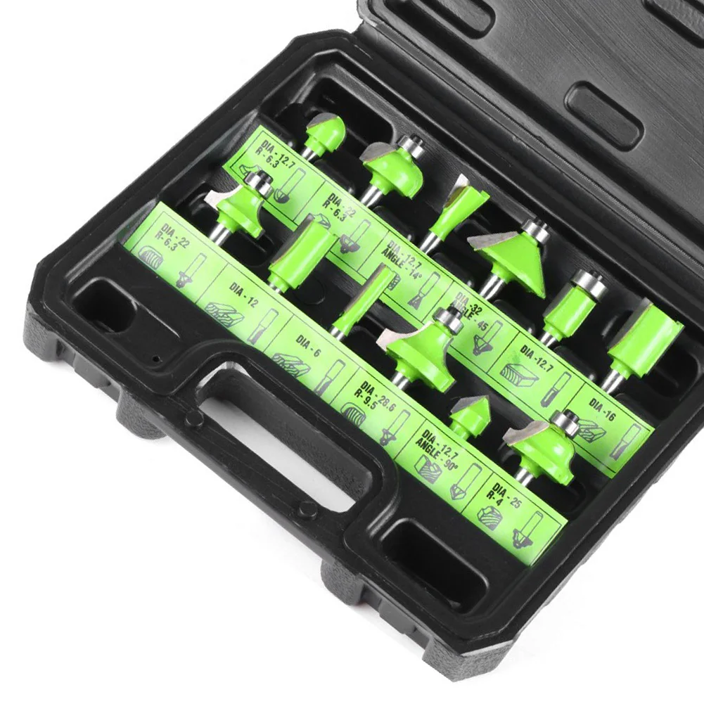 

Двенадцать наборов из 14 штук. Для наборов деревообрабатывающих фрез, предназначенных для закругленных краев и небольших формовочных проектов по деревянной поверхности.