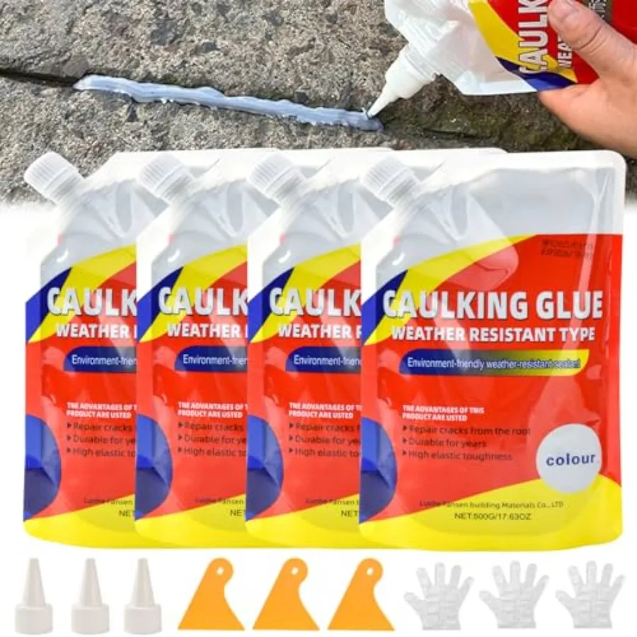 

Caulking Glue for Concrete, Concrete Crack Waterproof Repair Sealant, Caulking Glue Weather Resistant Type, Quick-Drying Sealin