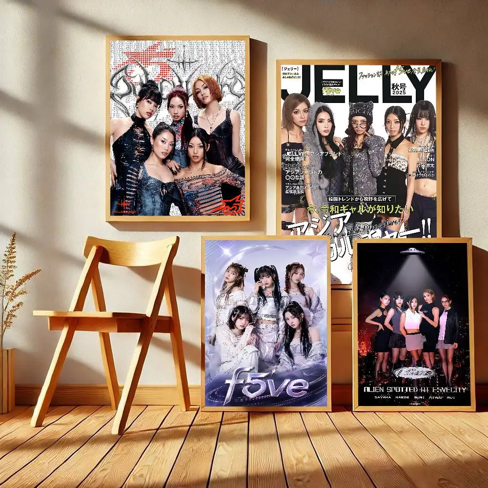 Japanese Girl Group F-F5VE Good Quality Prints and Posters Waterproof Paper Sticker Coffee House Bar Posters Wall Stickers