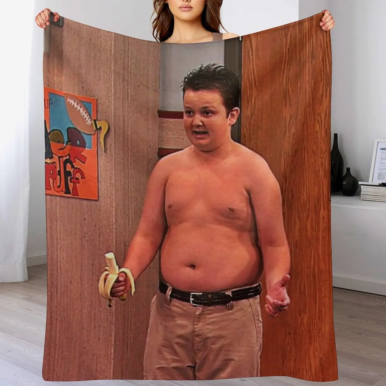 

gibby icarly shirtless Throw Blanket Weighted Thins Bed Blankets