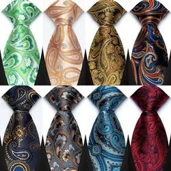 Luxury 8CM Mens Necktie Paisley Floral Ties For Man Jacquard Woven Business Party Accessories Neck Tie For Man