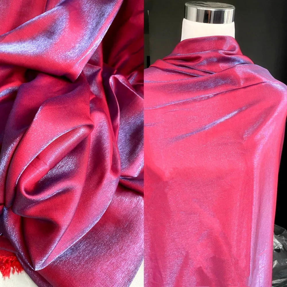 

Soft Drapey Red Pearlescent Glazed Polyster Silk Satin Dress Shirt Clothing Dress Designer Fabric Diy Sewing Material Telas