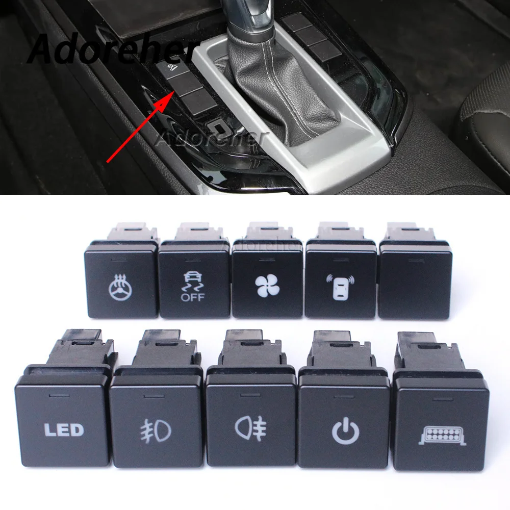 1Pc Dash Blank Replacement Switch Fog Light Power On Off Switch LED Light Bar Button For Isuzu D-MAX 2021 2022 2023 Accessories