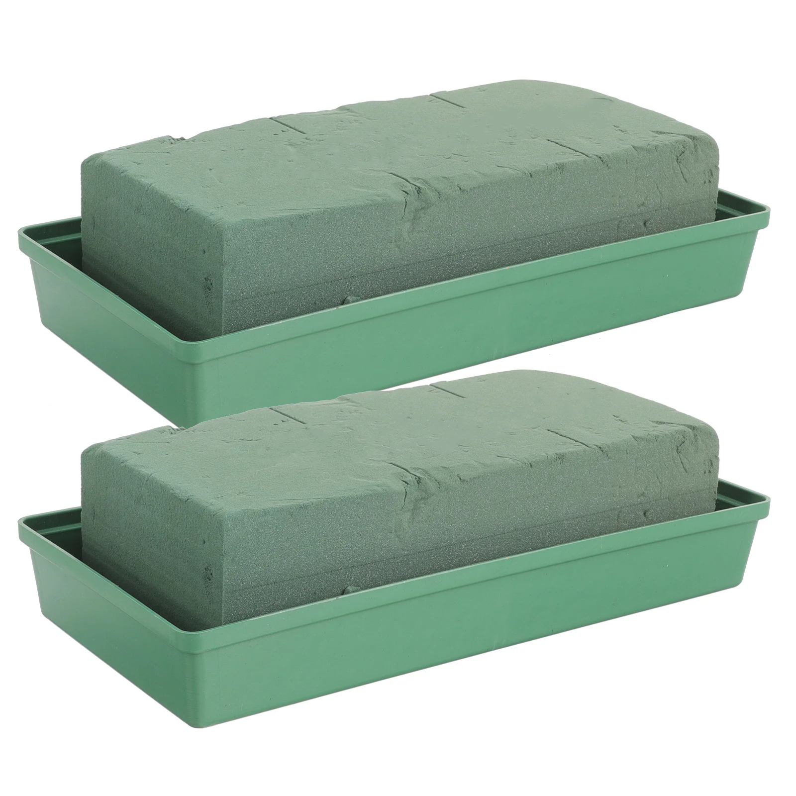 

2Pcs Grave Headstone Flower Saddle Seat Green Tray Floral Arrangement Foam Blocks Practical Flower Mud Fresh Keeping for Decor