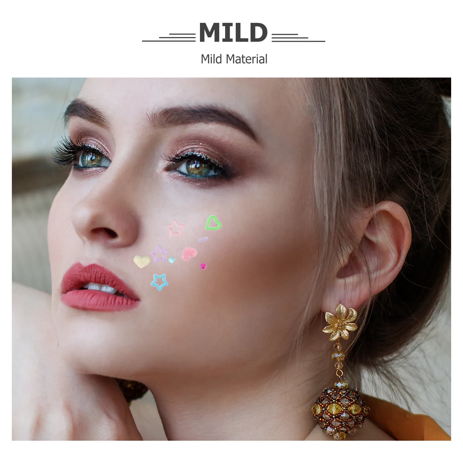 10Sheets Rhinestone Face Gems Stickers Makeup Patches Decorative Facial Jewels Easy Apply Remove Lasting Hold Versatile Festival