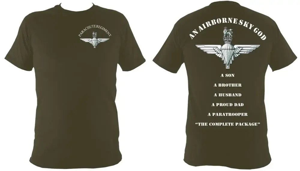 Airborne Sky God Parachute Regiment Paratrooper T-Shirt 100% Cotton O-Neck Summer Short Sleeve Casual Mens T-shirt Size S-3XL