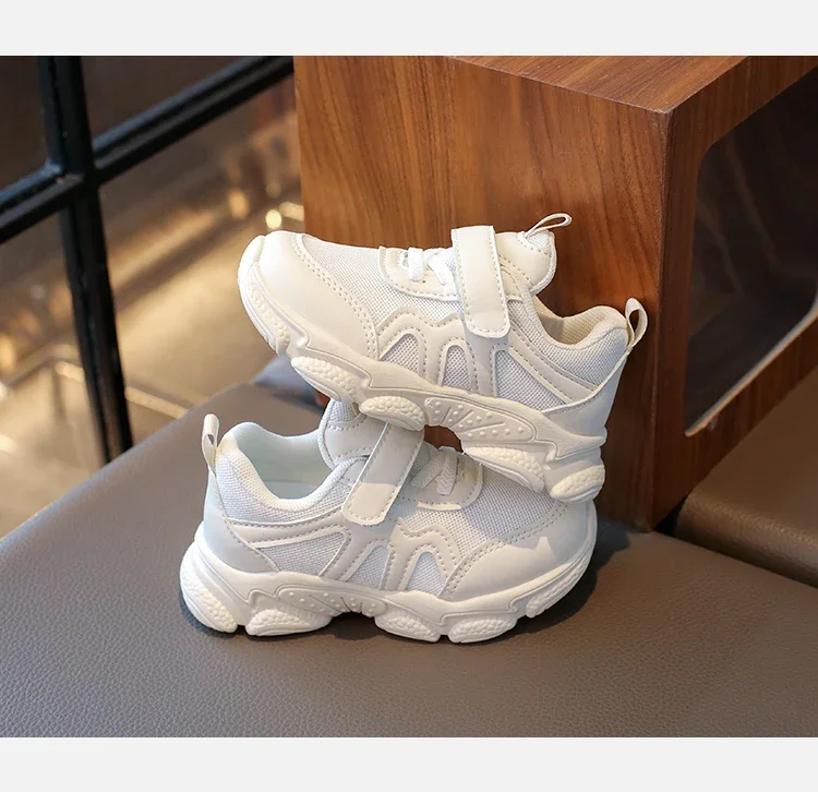 Kinder-Freizeitschuhe für Jungen und Mädchen, Kleinkinder, modisch, klassisch, für Kinder, weiße Sportschuhe für Kindergarten, Schule, atmungsaktives Mesh – Detail 2