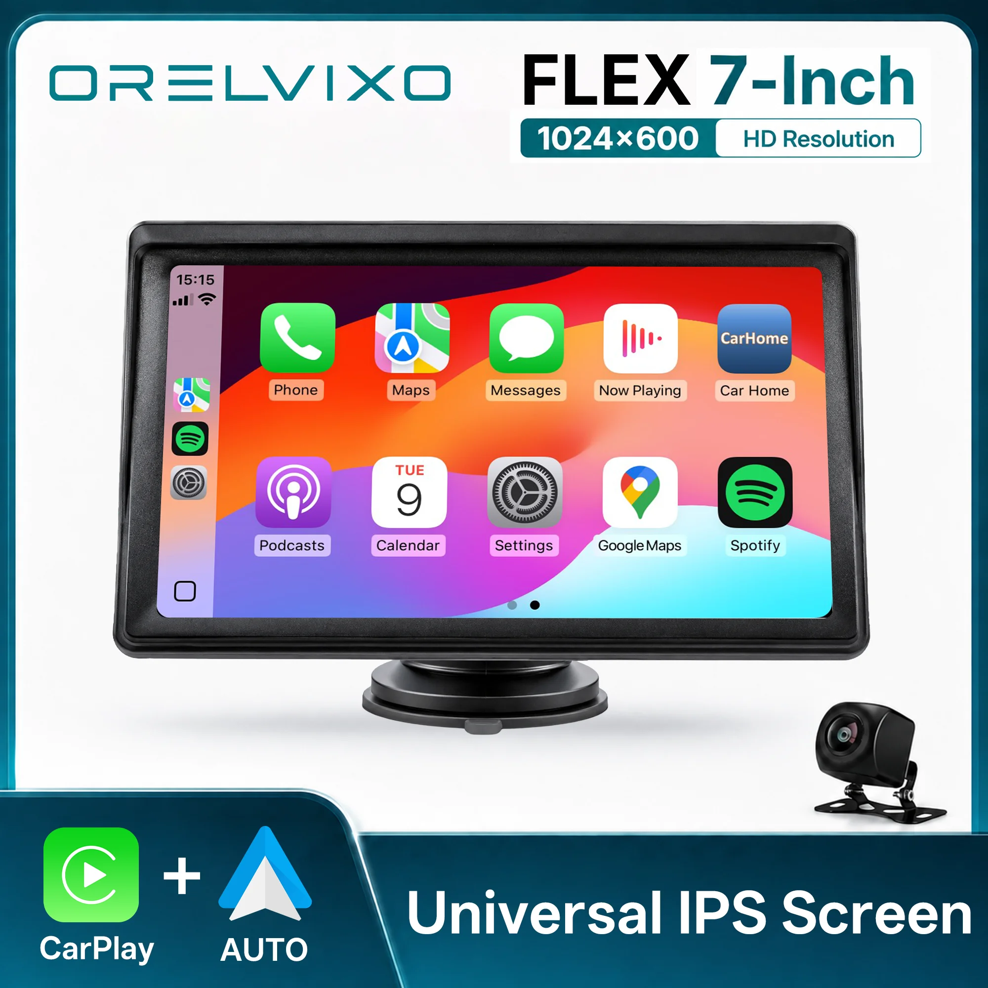 7 Inch Portable Wireless CarPlay Screen IPS Display Android Auto MP5 Video Player Car Monitor iOS Android Compatible for Car