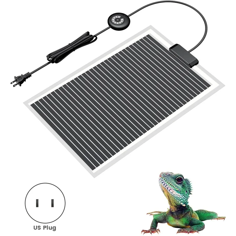 

【Електронные аксессуары】 Грелка для рептилий под резервуарном 40 Вт с термостатом Грелка для рептилий Террариум Тепловой коврик для лягушек US Plu