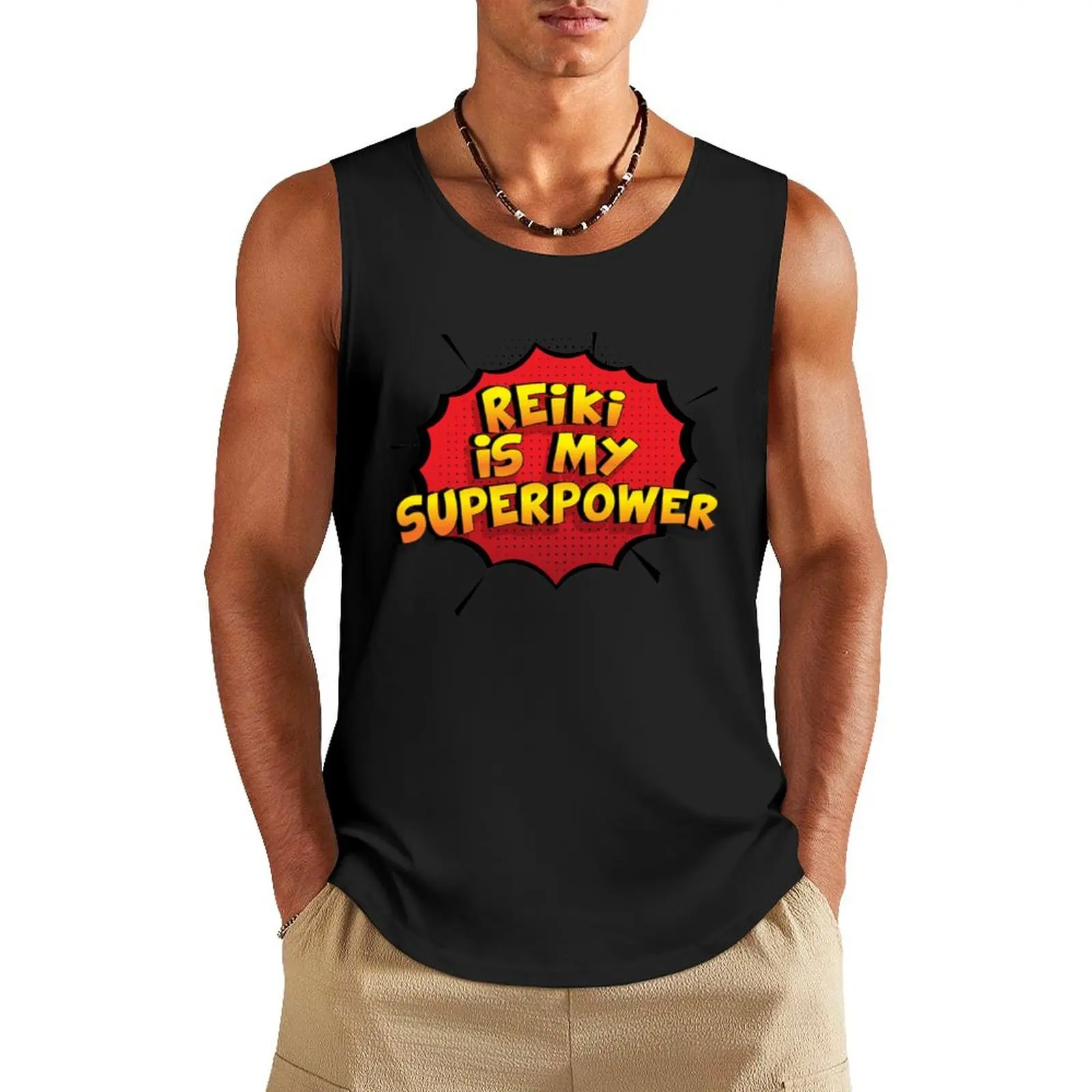 Reiki is my Superpower Funny Design Reiki Gift Tank Top basketball man vest basketball clothing