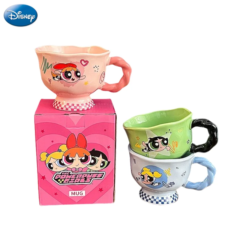 

The Powerpuff Girls Blossom anime peripheral cartoon cute mug ceramic cup creative kawaii girl heart home milk cup holiday gift