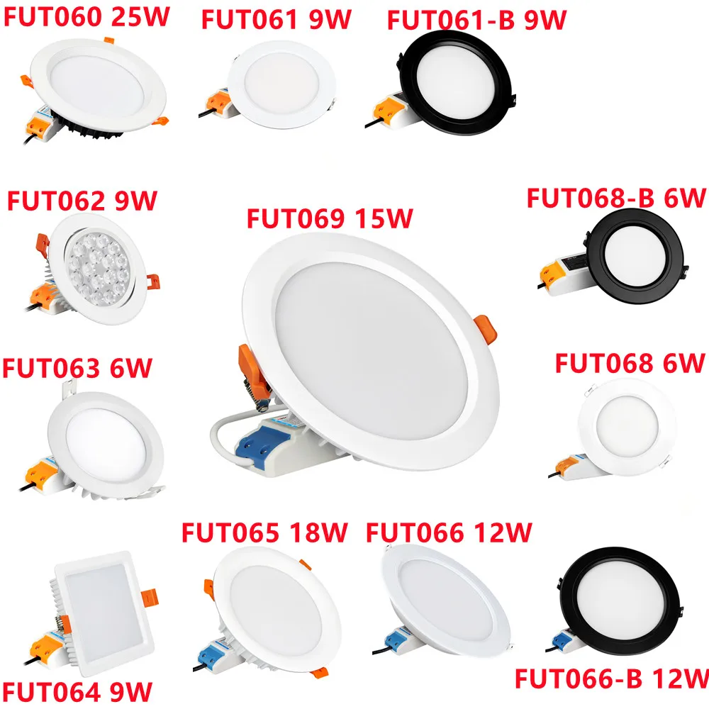 2.4GHz RF 6W 9W 12W 15W 18W 25W RGB+CCT LED Downlight LED Ceiling Spotlight AC100~240V Aluminum + PC Cover 2700K~6500K 50/60Hz