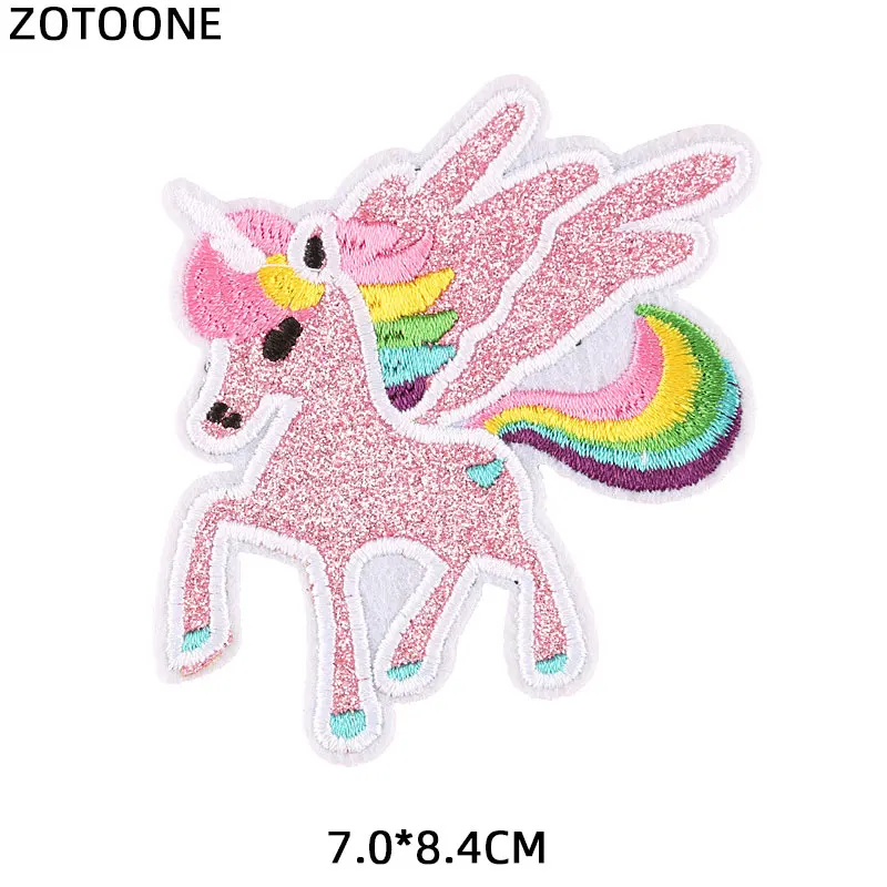 Girl cartoon unicorn Patches For Stripe Clothes Patch A-level Washable Iron On Applique DIY Clothing Sticker