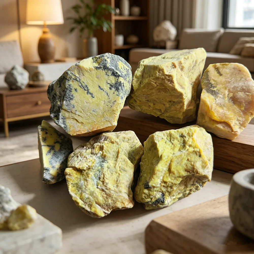 Natural Yellow Turquoise Crystal Stone For Jewelry Making Perfume Diffuser Raw Stone Home Decoration Stone Mineral Specimens