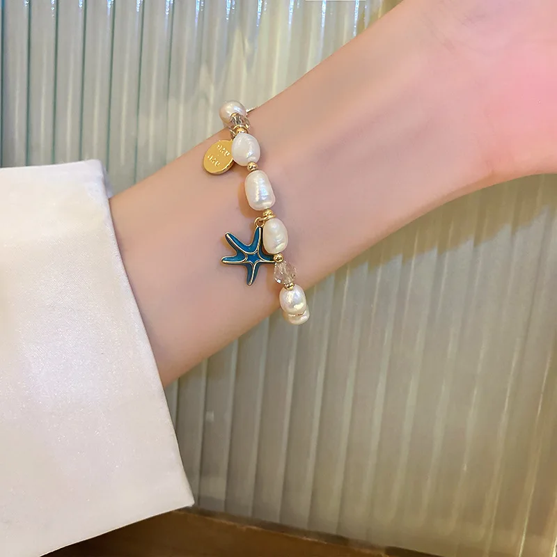 Neue Ankunft Trendy Starfish & Shell Design 14K Gold Gefüllt Natürliche Süßwasser Perle Damen Charm Armband Schmuck Für Frauen geschenk – Detail 7