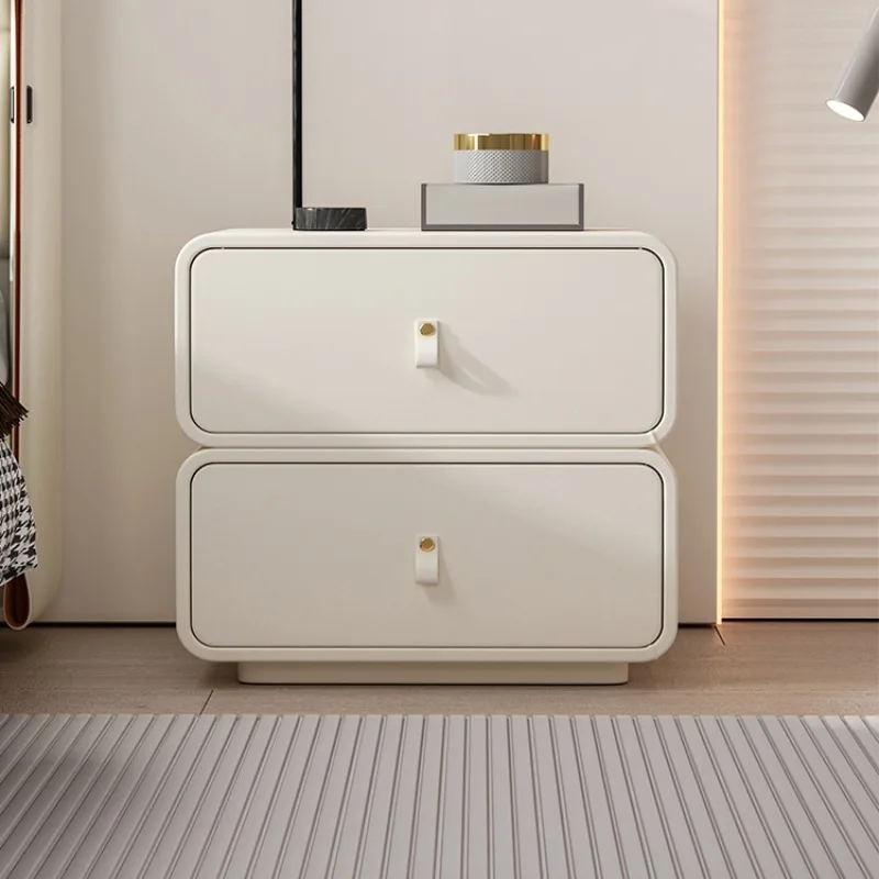 

Современная простая прикроватная тумбочка из массива дерева с лаковым покрытием, легкая роскошная тумбочка премиум-класса, небольшой шкафчик.